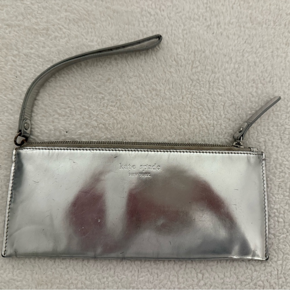 Kate Spade Metallic Silver Clutch